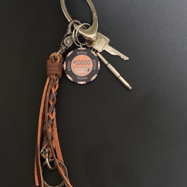 빈티지 가죽 스트랩 키체인