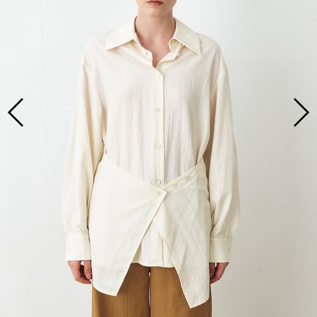 새상품) 모한 mohan 랩 레이어드 셔츠 블라우스 크림 m