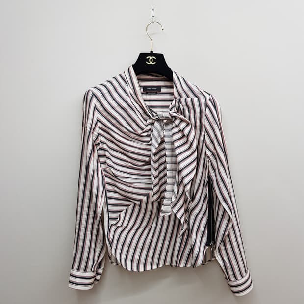 이자벨마랑 스트라이프 리본 타이 블라우스 34사이즈