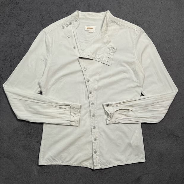 디젤 헨리넥 커브버튼 셔츠