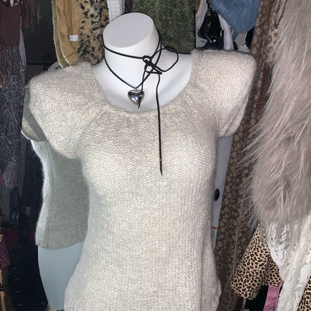 y2k 순정만화st 모리 퍼프 니트탑