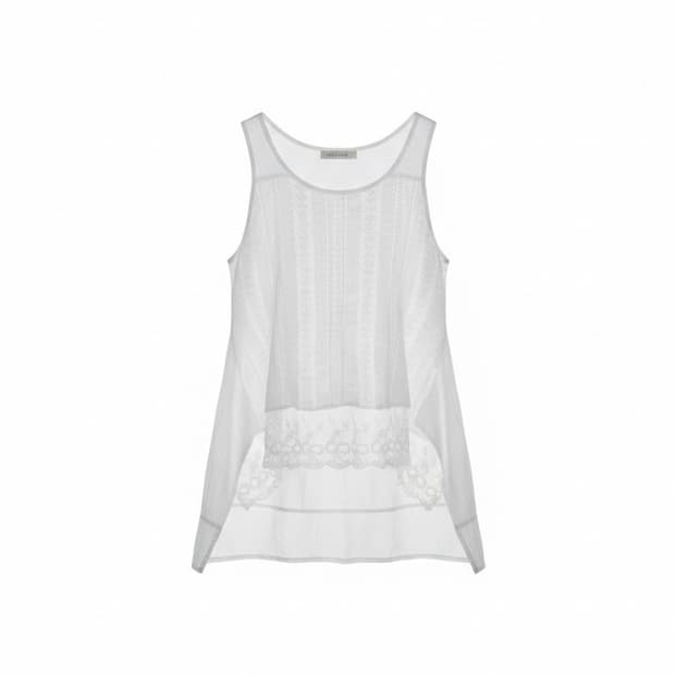 빈티지 패턴 에스닉 슬리브리스 탑