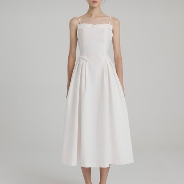 플로움 리본 뷔스티에 드레스 롱원피스