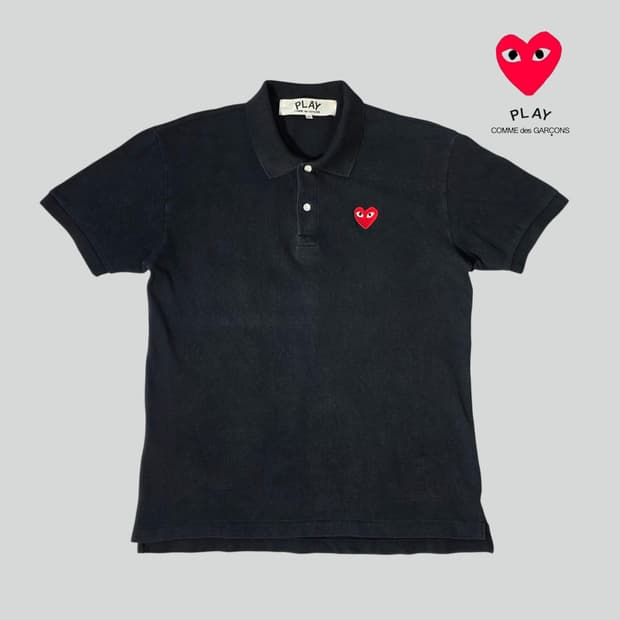 [XL]꼼데가르송 레드와펜 블랙 카라티