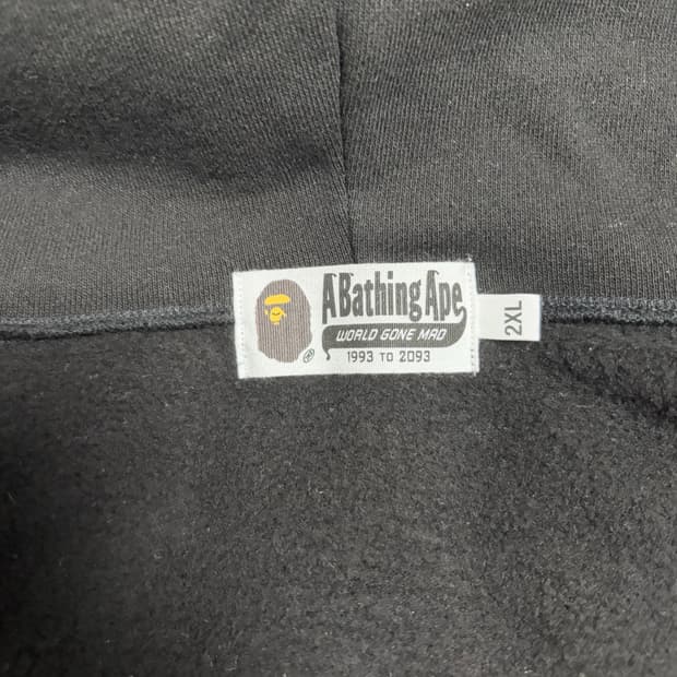 베이프 샤크 풀 집 후드 블랙