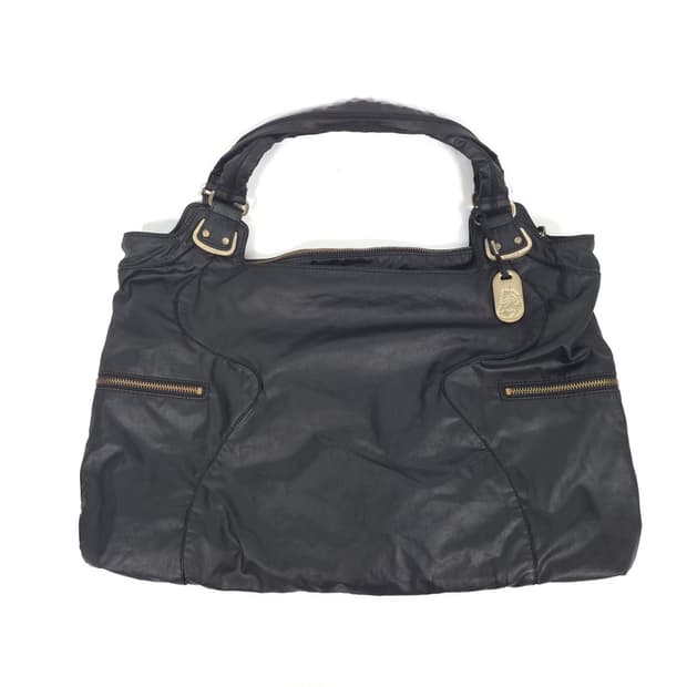kipling 블랙 메탈릭 참 장식 나일론 호보백