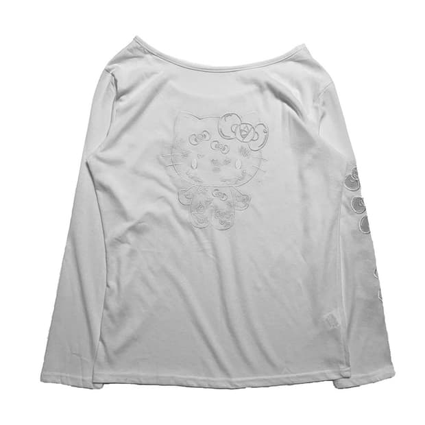 새상품 여자 자수 긴팔티