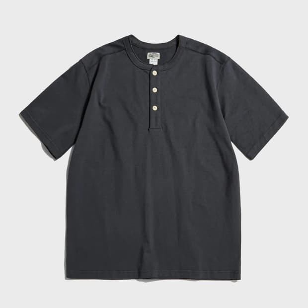 [XXXL]브론슨 10.6oz 헨리넥 티셔츠(다크그레이)