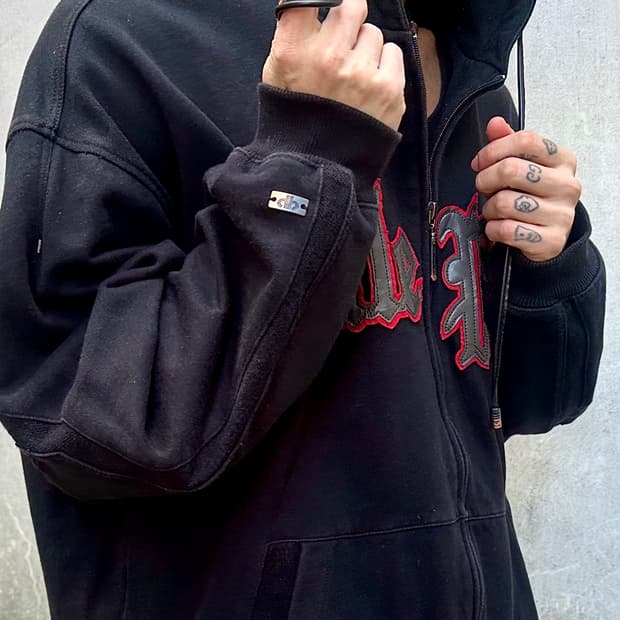 펠레펠레 90‘s 로고 레더패치 헤비스웨트 후드집업 xl