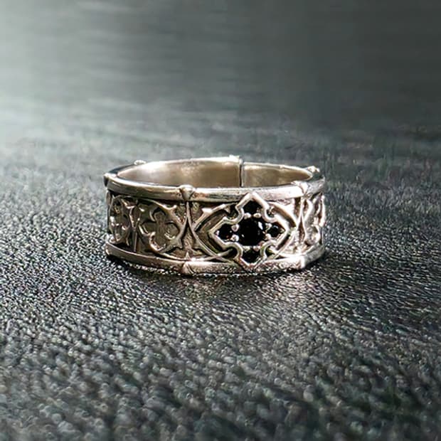 Ardel 실버 남자 엔틱 빈티지 명품 고딕 문양 십자가 반지