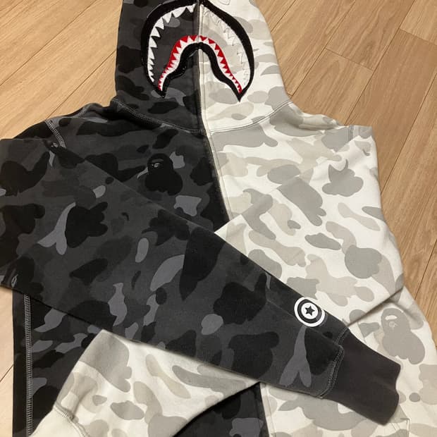 베이프 샤크 풀 후드집업 한정판 