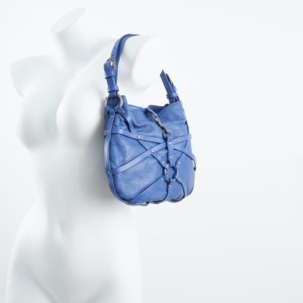 DIESEL blue chain belt bag
