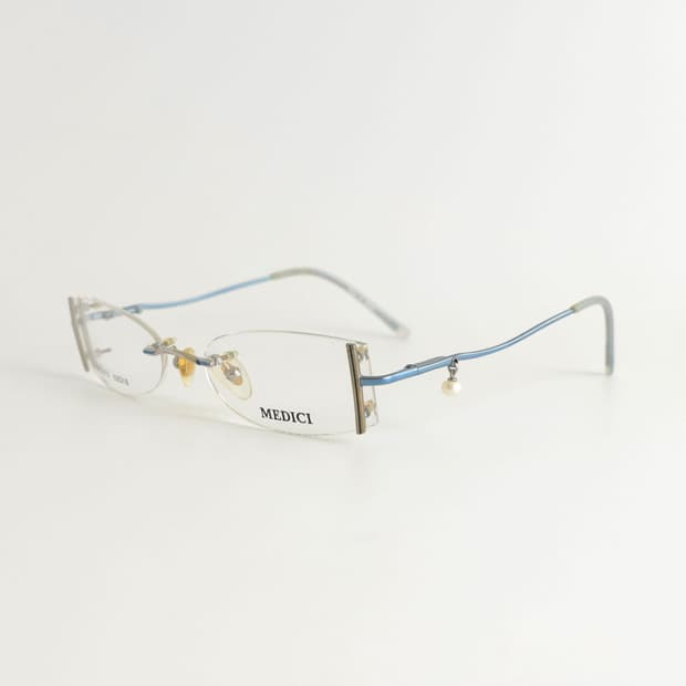 올드올즈 데드스탁 빈티지 MEDICI 진주 템플 무테 메탈 안경