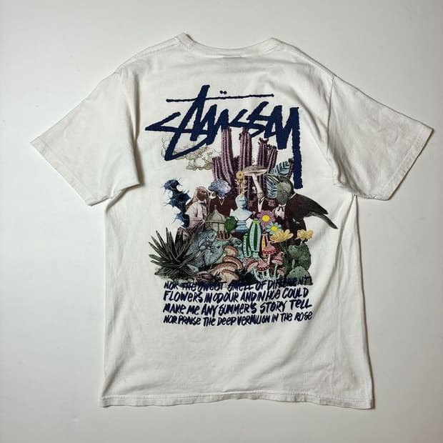 스투시 싸이키델릭 화이트 반팔 티셔츠 PN9087