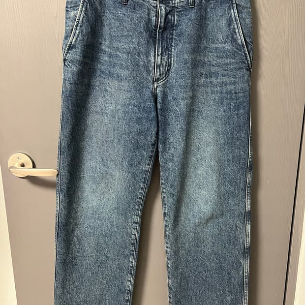 [2] 포터리 원워시드 와이드 데님 딥블루