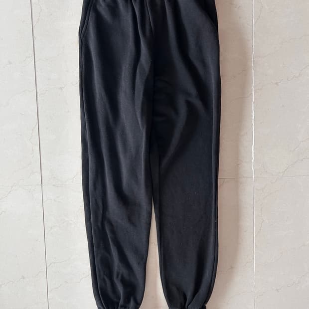 풀앤베어 블랙 코튼 츄리닝 바지