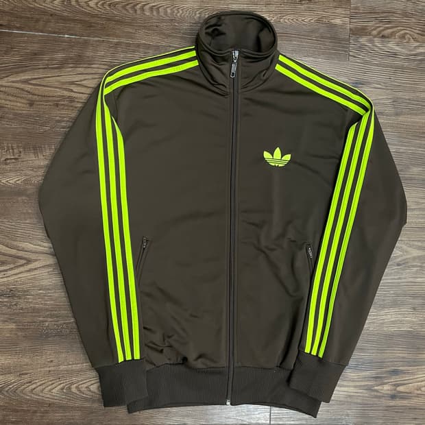 아디다스 파이어버드 트랙탑 져지 브라운 형광