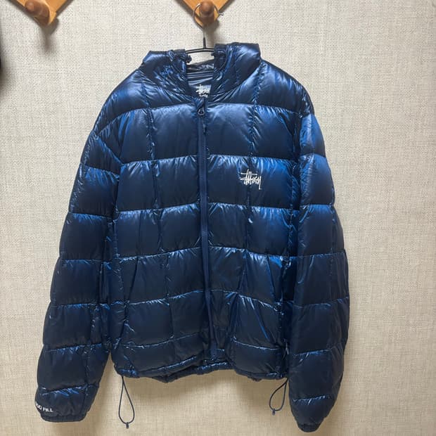 스투시 미드웨이트 후드 푸퍼 로얄 m