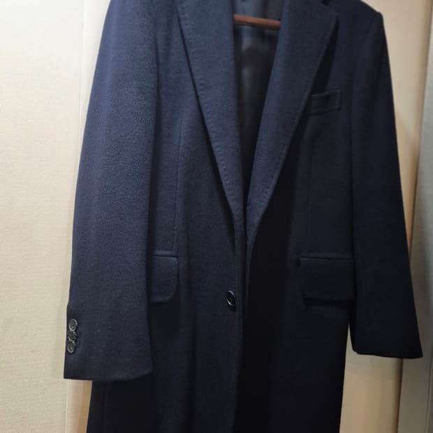 네이비 싱글 코트