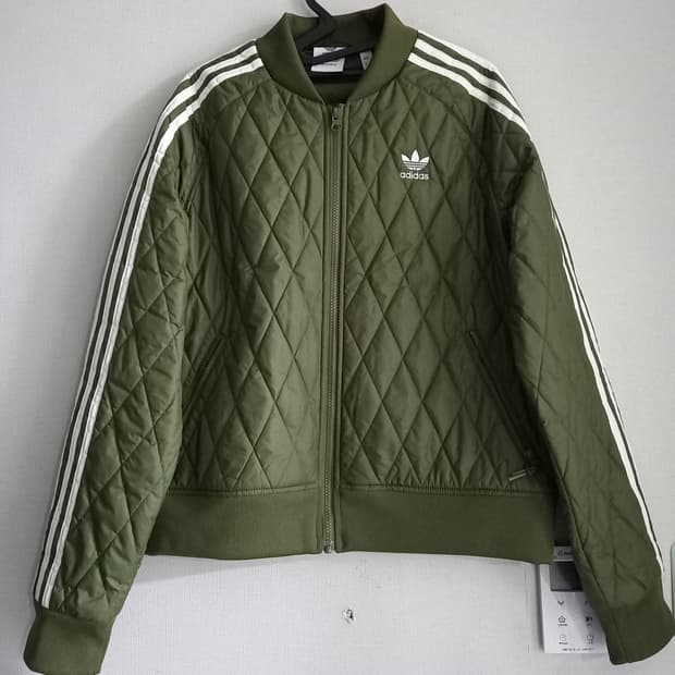 아디다스 퀄팅 카키 트랙탑 저지 져지집업 90/S