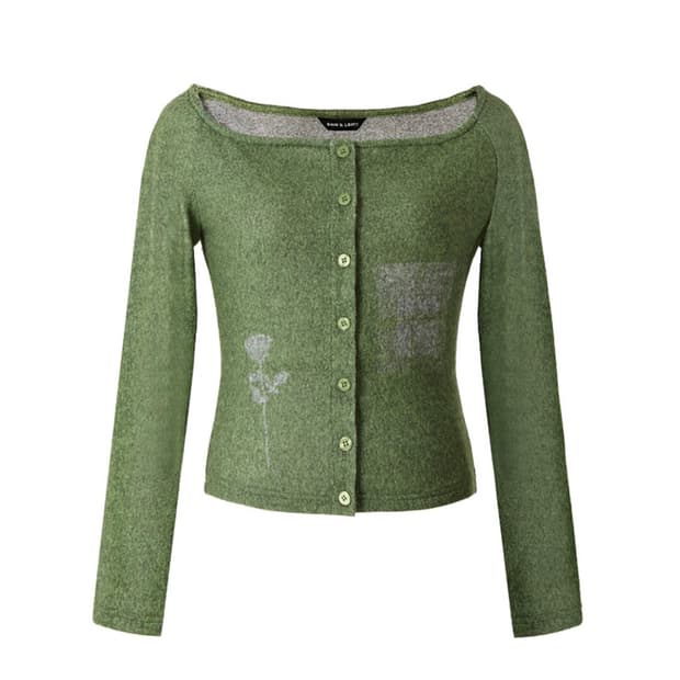 Green Silhouette Top Cardigan