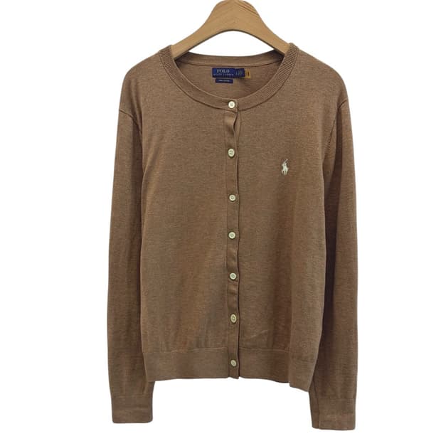 폴로 QR신형 피마코튼 라운드넥 가디건 브라운베이지 (여성L)