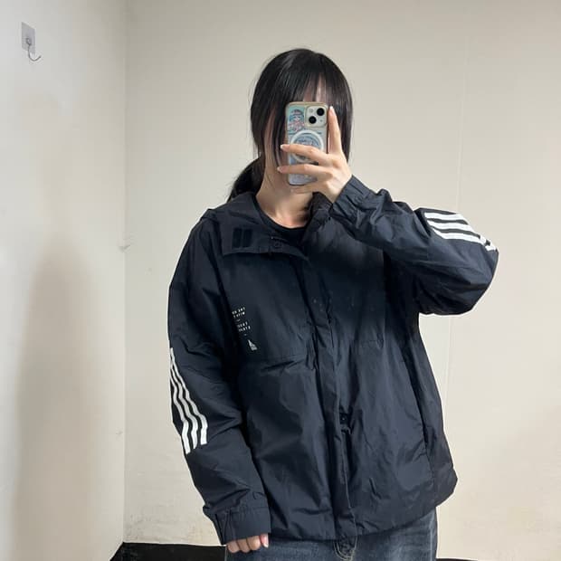 Adidas Black Windbreaker