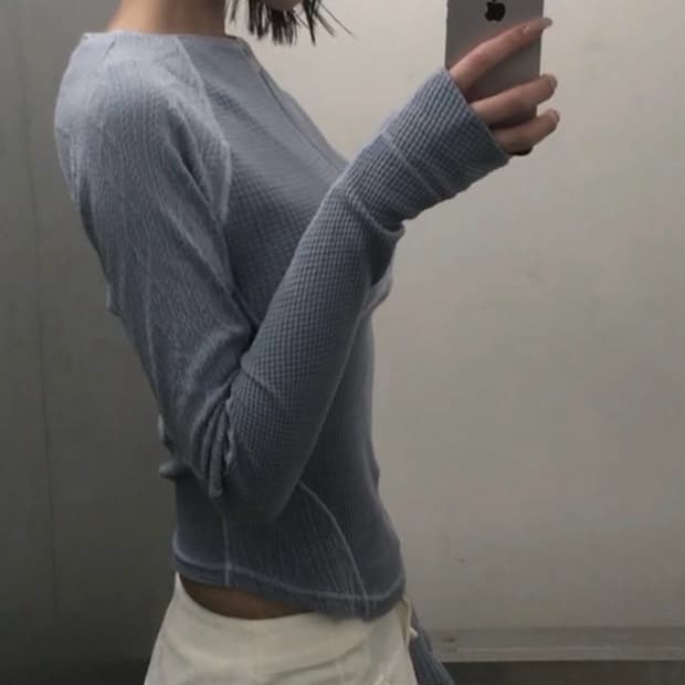 Hyein Seo Half-Zip Raglan Ash Blue