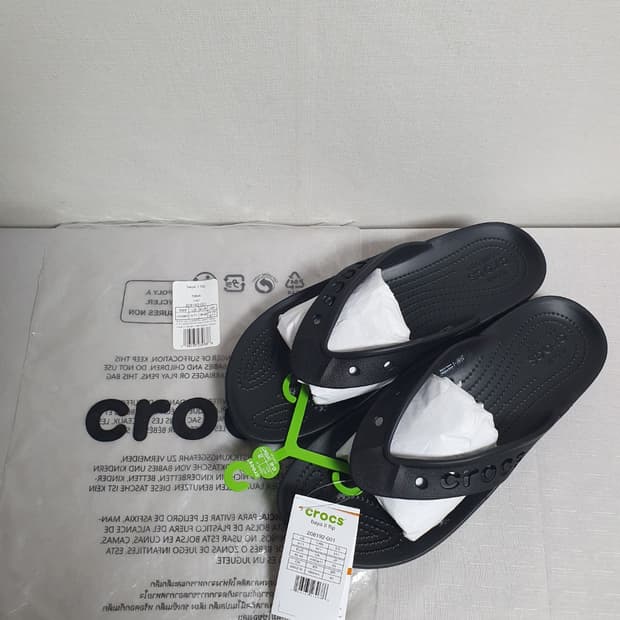 크록스 바야2 플립플랍 블랙 290mm 새상품 빅사이즈 쪼리