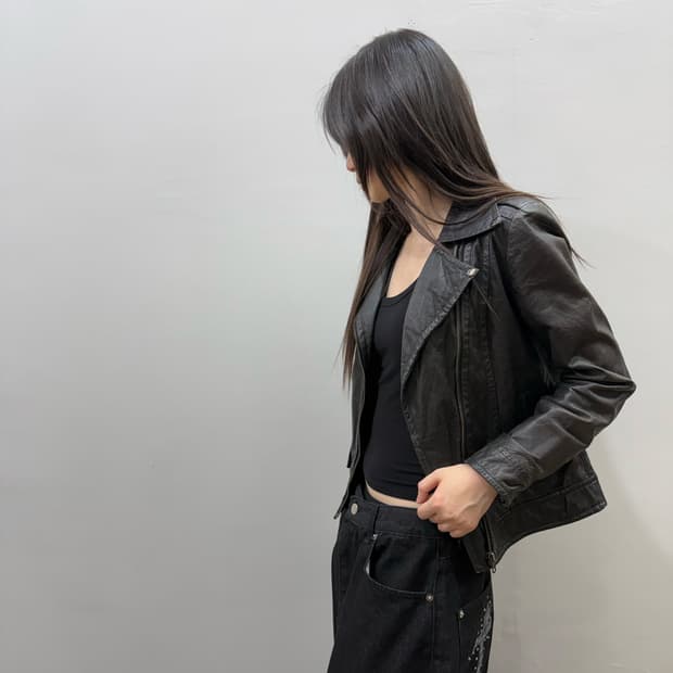 질 스튜어트 레더 라이더 자켓