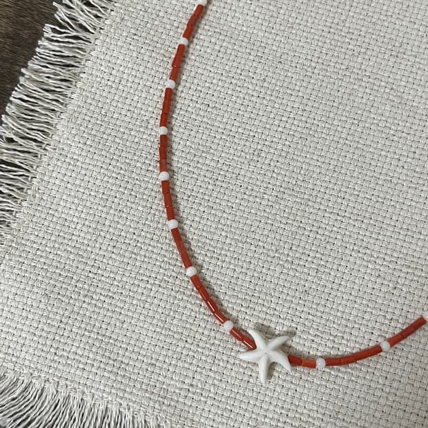 Coral Drop Necklace 원석 비즈 목걸이