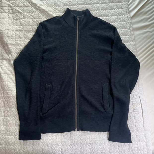 제임스펄스 블랙라벨 코튼 린넨 드라이버스 니트 집업