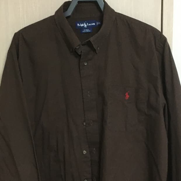 폴로 브라운 긴팔 셔츠 남방