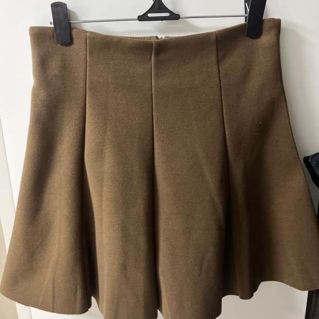 브라운 플레어 미니 스커트