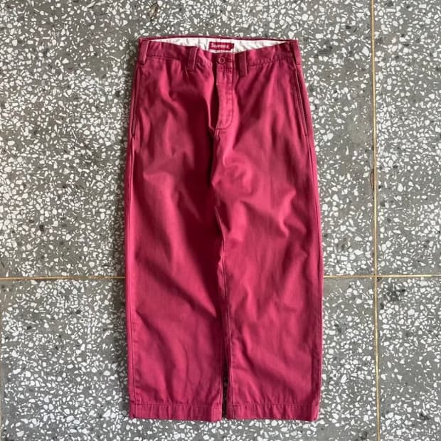 슈프림 핀업 치노 팬츠 21fw 마룬