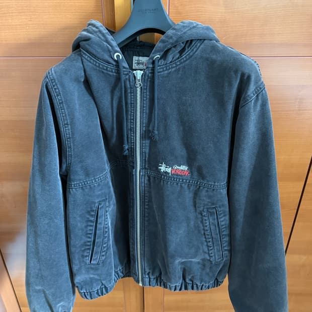 스투시 인슐 캔버스 워크자켓 블랙 L