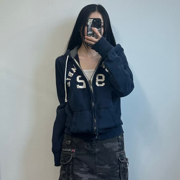 아베크롬비 y2k 와투케 네이비 후드집업