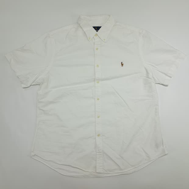 Co586 2XL 폴로 랄프로렌 화이트 반팔 셔츠 남방