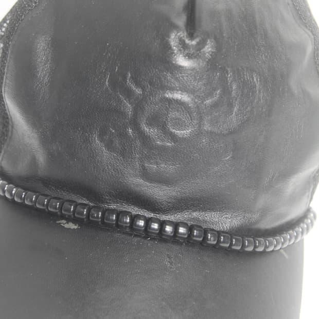 올드 스투시 아카이브 스컬 레더 매쉬 캡