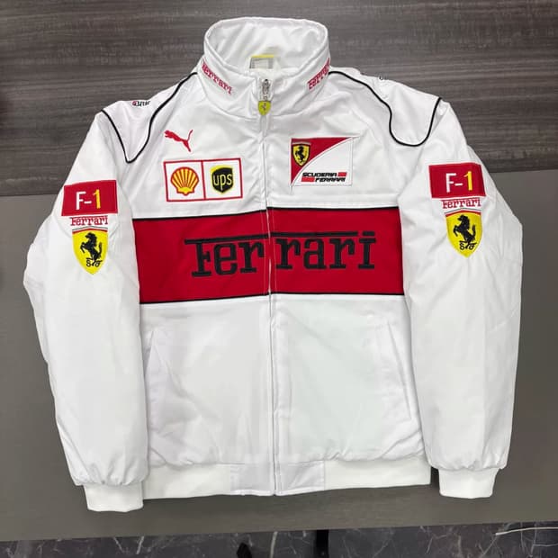 F1 페라리 레이싱 화이트 자켓