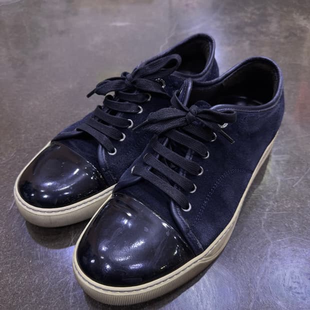 랑방 벨루어 스웨이드 스니커즈 네이비 블랙 6 사이즈 250