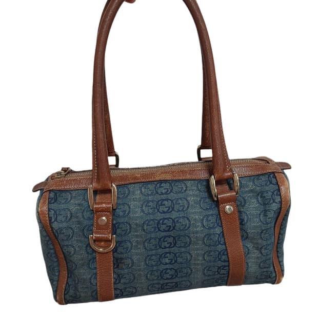 구찌 빈티지 블루 데님 보스턴백 (정품)