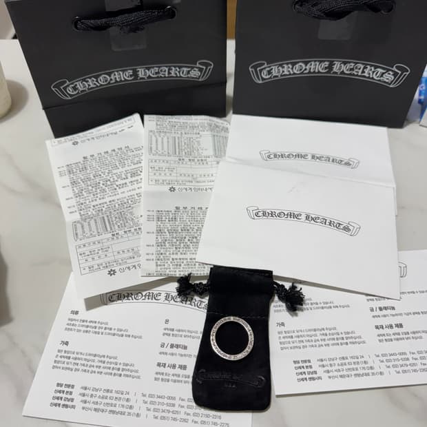 크롬하츠 퍽유링3mm 백화점 구매 풀구성 판매
