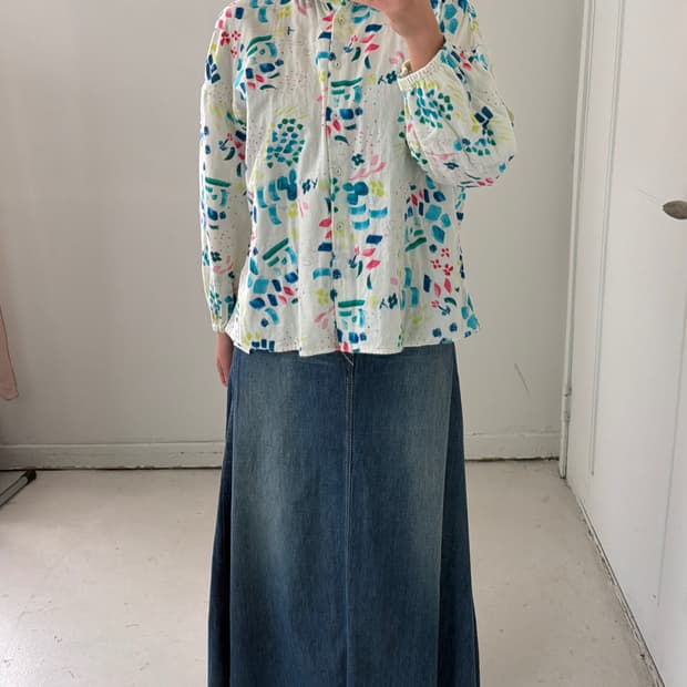 일본빈티지 모리 수채화 아방셔츠