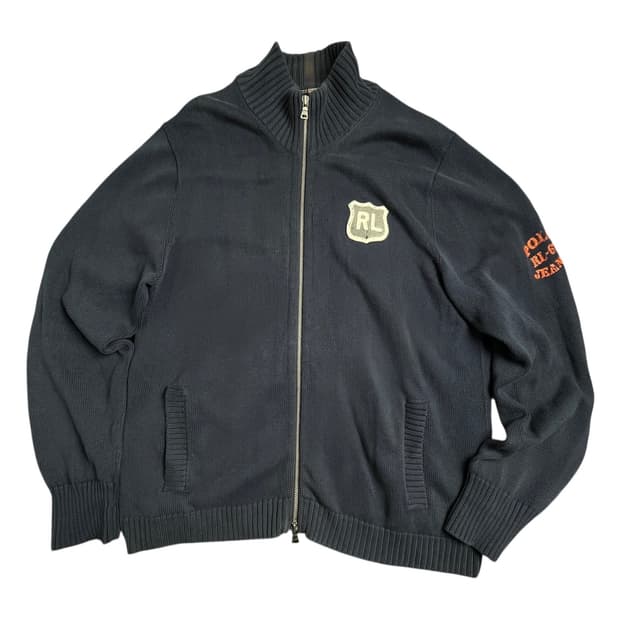 폴로 진스 RL67 쉴드 패치 니트 집업