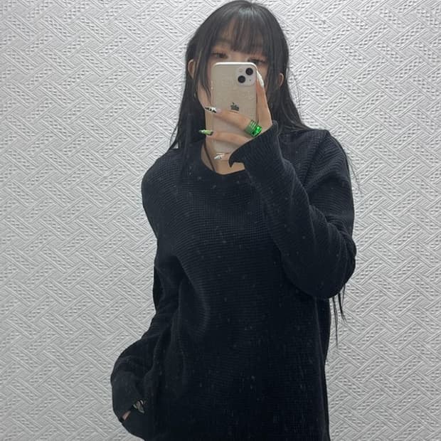 디젤 스트릿 모던시크 슬리브 포켓 스트랩 와플 니트 100 C08668