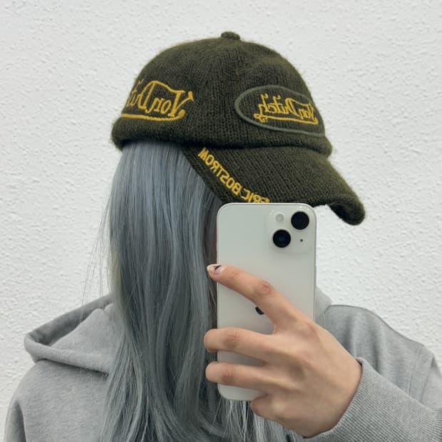 본더치 y2k 윈터 카키 니트 볼캡