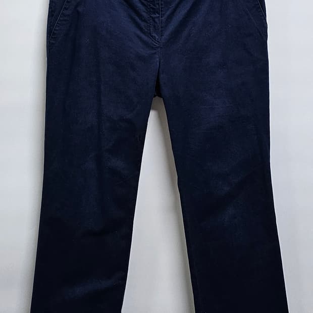 라코스테 여성 네이비 코튼팬츠 76