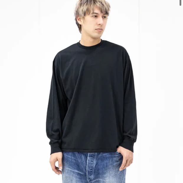 아프레세 캐시미어 블렌드 긴팔 티셔츠 블랙 2