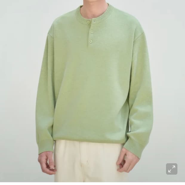 (새상품)(XL) 드로우핏 벌키 울 헨리넥 니트 [GREEN] 판매